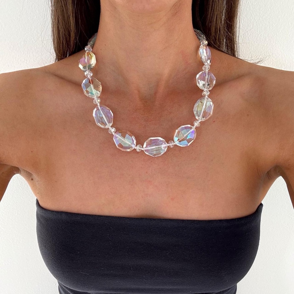 Statement Aurora Borealis Crystal Beaded
Necklace